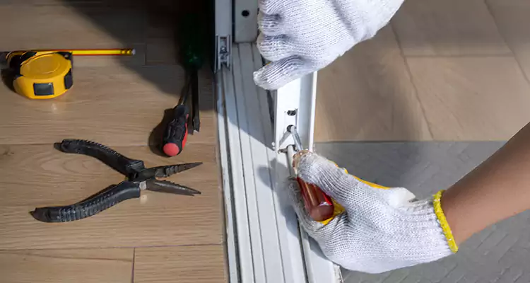Backyard Sliding Door Track Repair in Warrington, FL